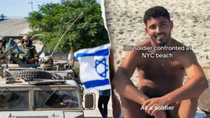 Anti-Israel activist confronts former IDF soldier on New York beach, gets questioned in return Anti-Israel activist confronts former IDF soldier on New York beach, gets questioned in return