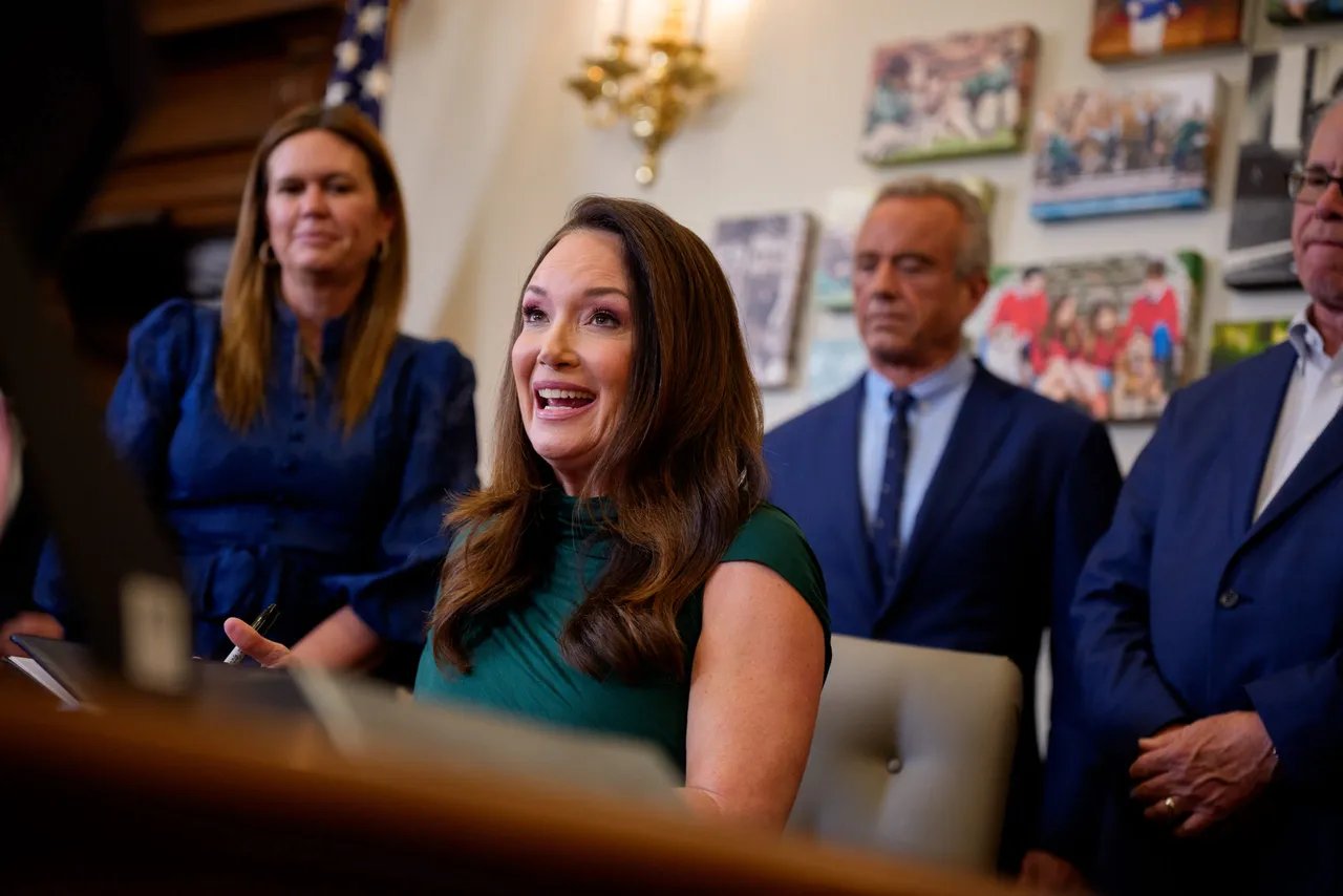 U.S. Agriculture Secretary Brooke Rollins (C), accompanied by Arkansas Gov. Sarah Huckabee Sanders (L) and Health and Human Services Secretary Robert F. Kennedy Jr. speaks while signing one of three new SNAP food choice waivers for the states of Idaho, Utah, and Arkansas in her office at the United States Department of Agriculture Whitten Building on June 10, 2025 in Washington, DC. The wavers will limit what the Supplemental Nutrition Assistance Program can select as eligible foods, targeting unhealthy food. (Photo by Andrew Harnik/Getty Images)