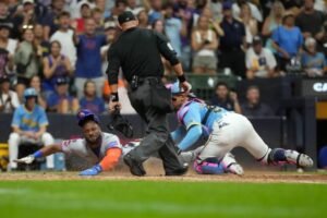 Starling Marte thrown out at plate for final out as Mets lose crusher to Brewers Starling Marte thrown out at plate for final out as Mets lose crusher to Brewers