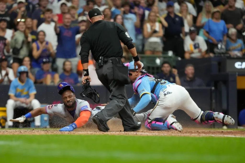 Starling Marte thrown out at plate for final out as Mets lose crusher to Brewers Starling Marte thrown out at plate for final out as Mets lose crusher to Brewers