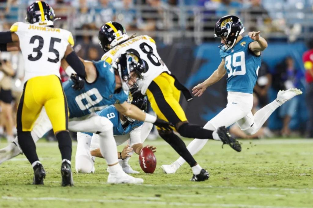 Jaguars’ Cam Little hits 70-yard field goal in preseason game Jaguars’ Cam Little hits 70-yard field goal in preseason game