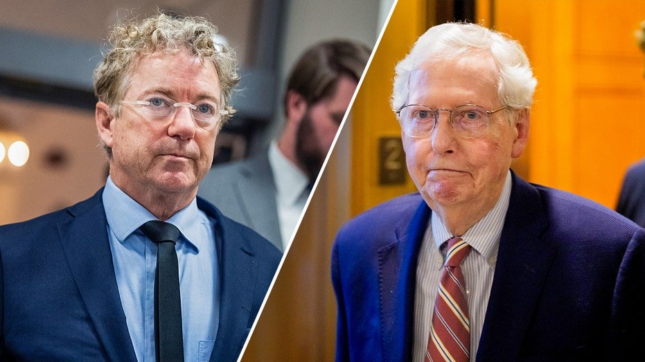 Left: Sen. Rand Paul; Right: Sen. Mitch McConnell