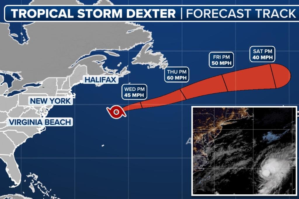 Tropical Storm Dexter weakens off East Coast but could restrengthen as it pulls away from US Tropical Storm Dexter weakens off East Coast but could restrengthen as it pulls away from US