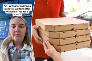 ‘Hangry’ wedding guest infuriates bride after ordering pizza to reception —  but insists the ‘tacky’ move was reasonable: ‘Am I wrong?’