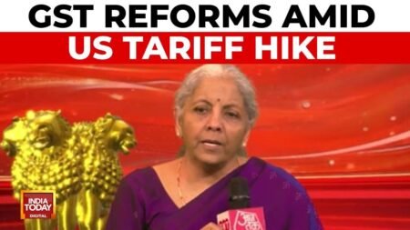 India’s 50% US Tariff Shock: GST Reforms A Cushion? FM Sitharaman To India Today India’s 50% US Tariff Shock: GST Reforms A Cushion? FM Sitharaman To India Today