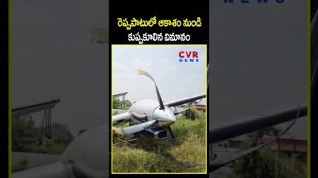 రెప్పపాటులో ఆకాశం నుండి కుప్పకూలిన విమానం | Aeroplane Crash Landing | CVR NEWS