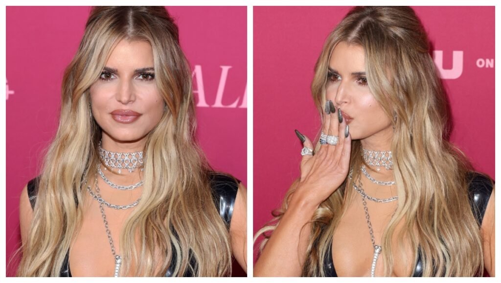 Jessica Simpson On The Prowl In A Low-Cut Latex Dress, Emily Elizabeth Can’t Be Contained & Bama Is Back