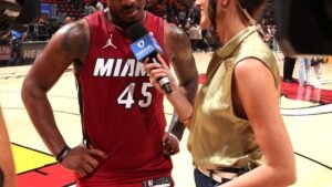 Viral Heat Reporter AKA ‘Greek Freak 2.0’ Welcomes The NBA Back With An On-Court Throwback
