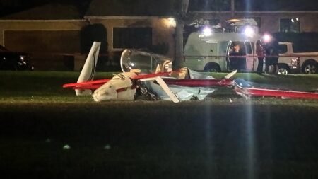California woman hit by small plane during crash landing on soccer field