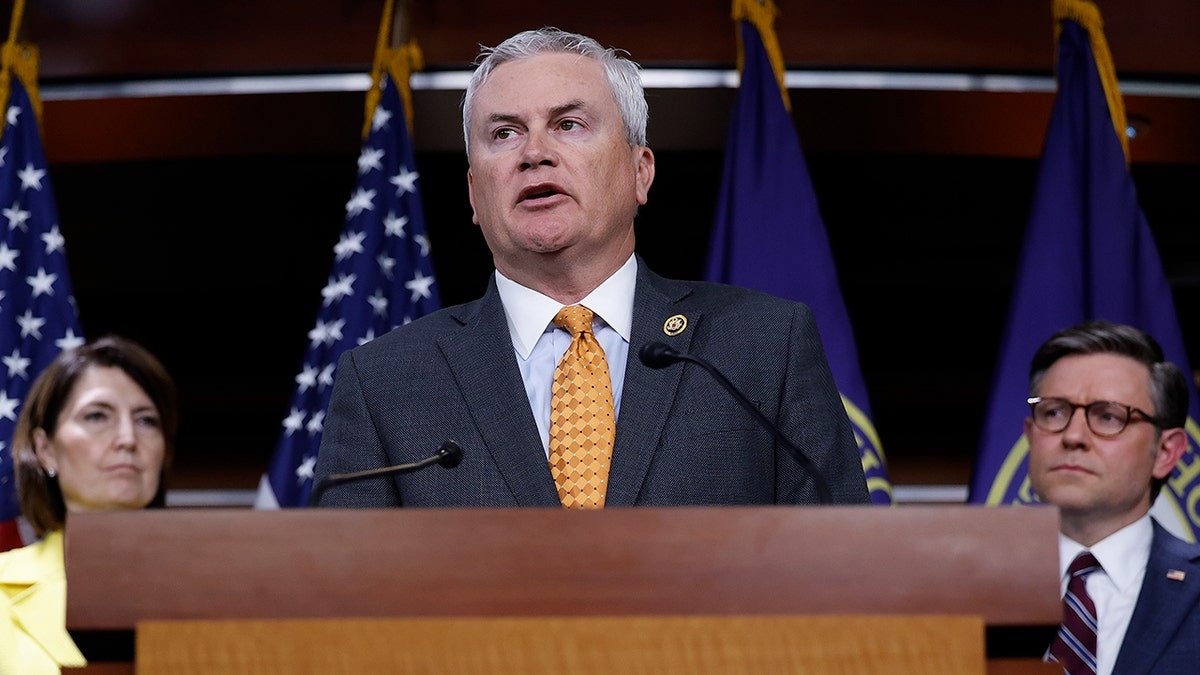 James Comer gives a news conference