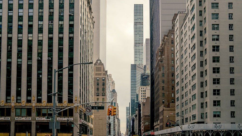 The 432 Park Avenue residential skyscraper, center, in the Midtown neighborhood.
