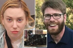 Lawyers for wealthy Texas housewife accused of plowing Porsche into man on first date argue her designer heels caused deadly crash