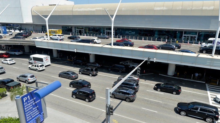 Cars outside LAX.