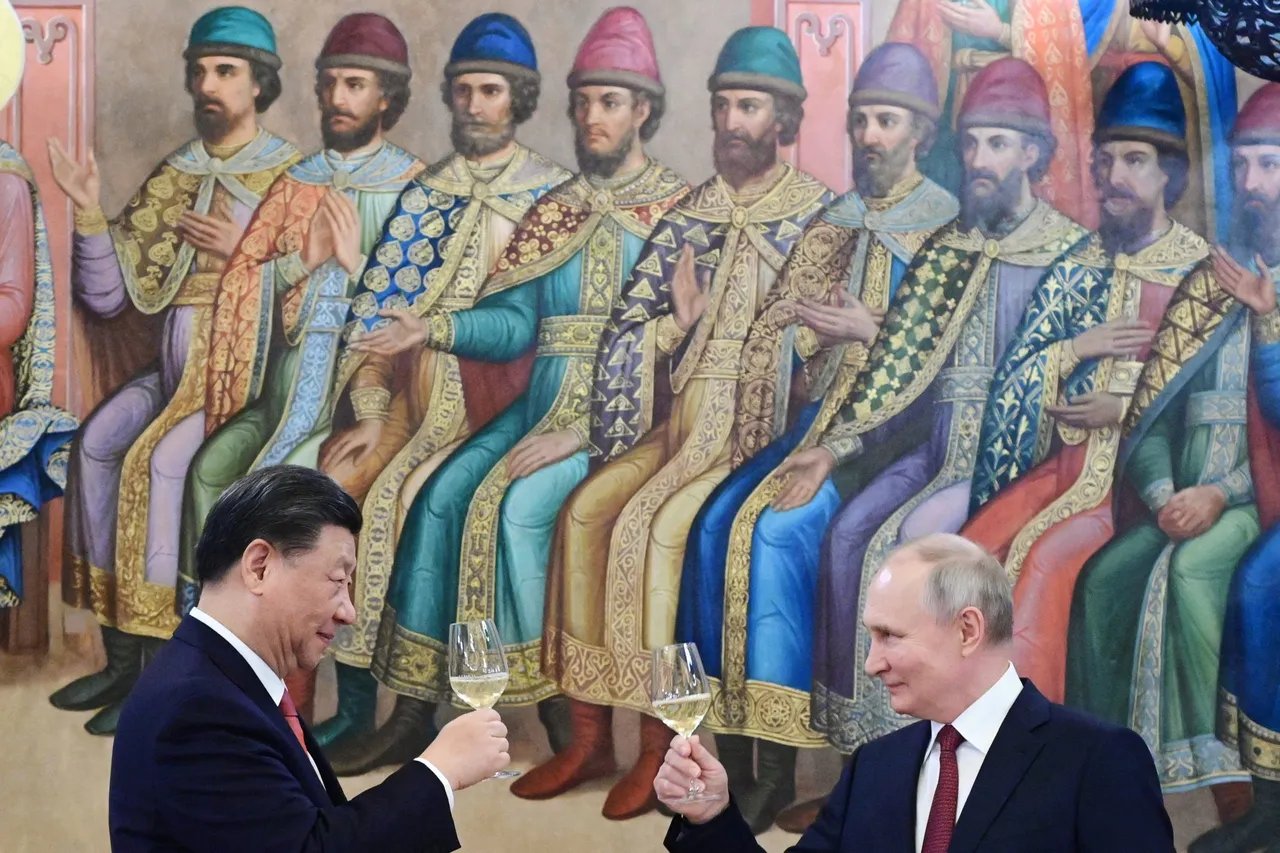 TOPSHOT - Russian President Vladimir Putin and China's President Xi Jinping make a toast during a reception following their talks at the Kremlin in Moscow on March 21, 2023. (Photo by Pavel Byrkin / SPUTNIK / AFP) (Photo by PAVEL BYRKIN/SPUTNIK/AFP via Getty Images)