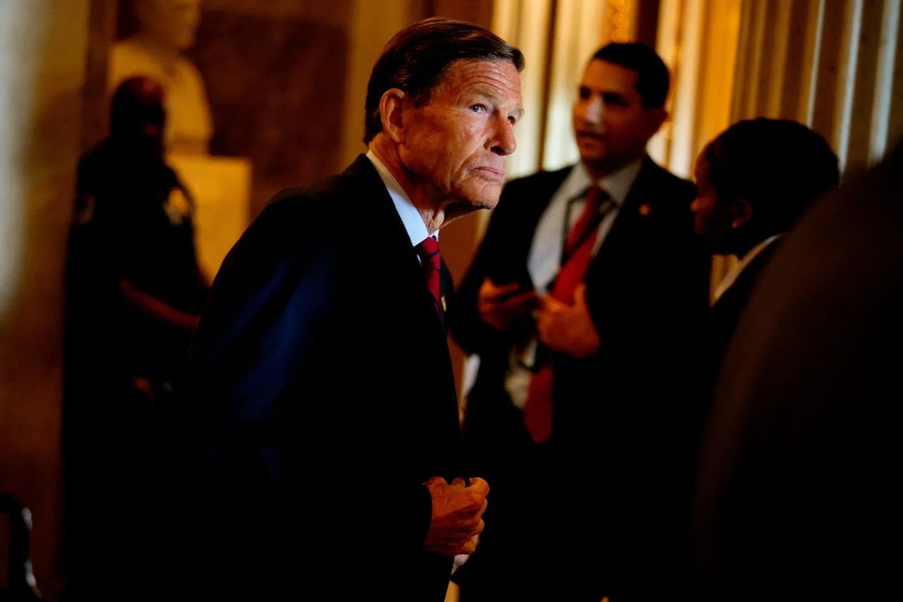 WASHINGTON, DC - JUNE 30: Sen. Richard Blumenthal (D-CT) walks off the Senate floor at the U.S. Capitol Building on June 30, 2025 in Washington, DC. Republican leaders are pushing to get what U.S. President Donald Trump calls his