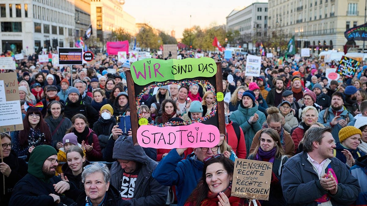 A protest over remarks made by German German Chancellor Friedrich Merz about migration.