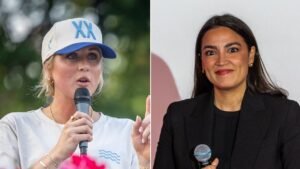 Riley Gaines challenges AOC to debate after social media spat Riley Gaines challenges AOC to debate after social media spat