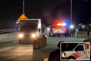 Wild video shows security shoot at U-Haul truck heading their way outside Coast Guard base during anti-ICE protest