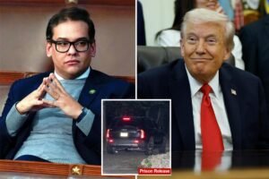 Lying ex-Rep. George Santos evokes ‘Jesus Christ on the cross,’ slams critics of Trump’s decision to free him from prison