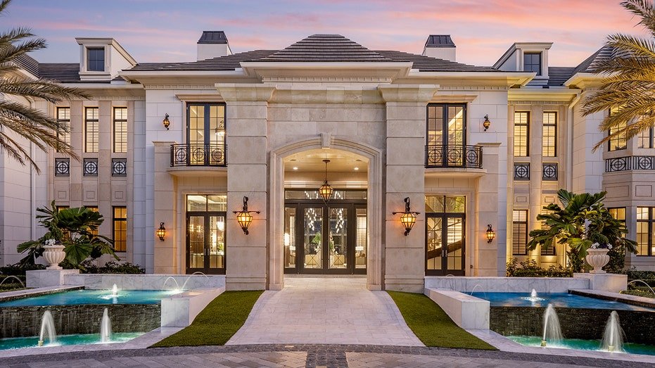 The front view of Mark Wahlberg's Delray Beach home