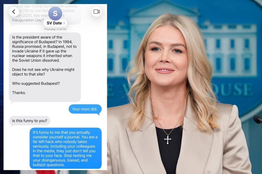 Karoline Leavitt slams lefty reporter’s ‘bulls–t’ questions in fiery text response 