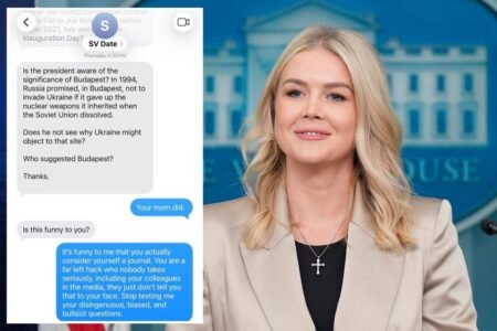 Karoline Leavitt slams lefty reporter’s ‘bulls–t’ questions in fiery text response 