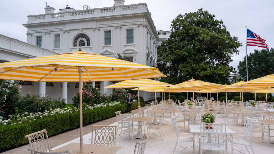A view of the White House Rose Garden