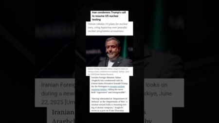 😱Iran condemns Trump’s call to resume US nuclear testing.
