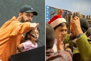 Inside the warped world of LA’s most vile protestor – hiding behind his kids as he bashes cops and hurls racist slurs Inside the warped world of LA’s most vile protestor – hiding behind his kids as he bashes cops and hurls racist slurs