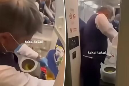 Airplane crew forced to scoop poop mid-flight when toilet malfunctions after takeoff from LA Airplane crew forced to scoop poop mid-flight when toilet malfunctions after takeoff from LA