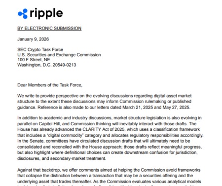 Ex-SEC Lawyer Backs Ripple’s CLARITY Act Stance — Says Speculation Isn’t Securities Law