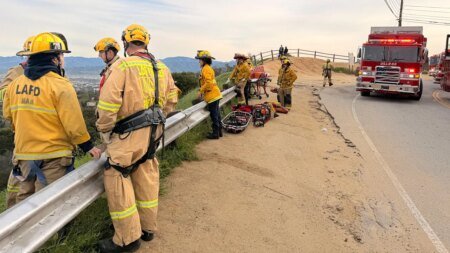 Woman airlifted to safety after plunging 150 feet down Los Angeles cliffside Woman airlifted to safety after plunging 150 feet down Los Angeles cliffside