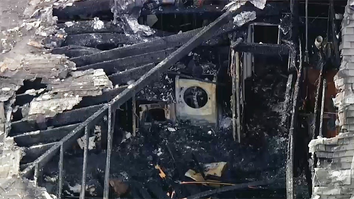 Damage inside apartment in California following explosion